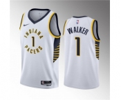 Men's Indiana Pacers #1 Jarace Walker White 2023 Draft Association Edition Stitched Basketball Jersey