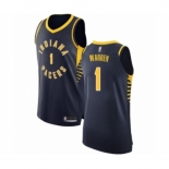 Men's Indiana Pacers #1 T.J. Warren Authentic Navy Blue Basketball Jersey - Icon Edition