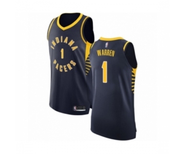 Men's Indiana Pacers #1 T.J. Warren Authentic Navy Blue Basketball Jersey - Icon Edition