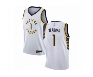 Men's Indiana Pacers #1 T.J. Warren Authentic White Basketball Jersey - Association Edition