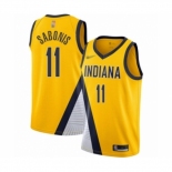 Men's Indiana Pacers #11 Domantas Sabonis Authentic Gold Finished Basketball Jersey - Statement Edition