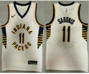 Men's Indiana Pacers #11 Domantas Sabonis New White 2021 Nike Swingman Stitched NBA Jersey