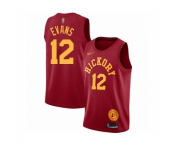 Men's Indiana Pacers #12 Tyreke Evans Authentic Red Hardwood Classics Basketball Jersey