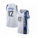 Men's Indiana Pacers #12 Tyreke Evans Swingman White Basketball Jersey 2019-20 City Edition