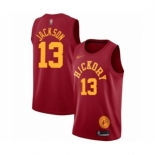 Men's Indiana Pacers #13 Mark Jackson Authentic Red Hardwood Classics Basketball Jersey