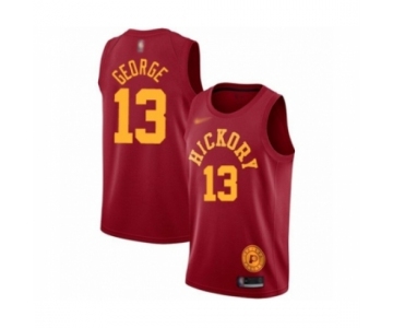 Men's Indiana Pacers #13 Paul George Authentic Red Hardwood Classics Basketball Jersey