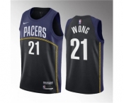 Men's Indiana Pacers #21 Isaiah Wong Blue 2023 Draft City Edition Stitched Basketball Jersey