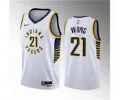 Men's Indiana Pacers #21 Isaiah Wong White 2023 Draft Association Edition Stitched Basketball Jersey