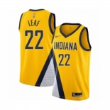 Men's Indiana Pacers #22 T. J. Leaf Authentic Gold Finished Basketball Jersey - Statement Edition