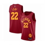 Men's Indiana Pacers #22 T. J. Leaf Authentic Red Hardwood Classics Basketball Jersey