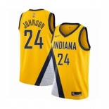 Men's Indiana Pacers #24 Alize Johnson Authentic Gold Finished Basketball Jersey - Statement Edition