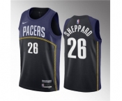 Men's Indiana Pacers #26 Ben Sheppard Blue 2023 Draft City Edition Stitched Basketball Jersey