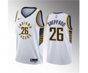 Men's Indiana Pacers #26 Ben Sheppard White 2023 Draft Association Edition Stitched Basketball Jersey