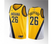 Men's Indiana Pacers #26 Ben Sheppard Yellow 2023 Draft Statement Edition Stitched Basketball Jersey