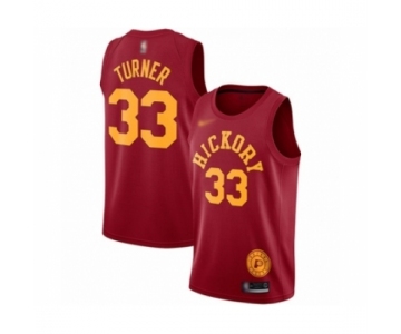 Men's Indiana Pacers #33 Myles Turner Authentic Red Hardwood Classics Basketball Jersey