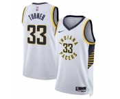 Men's Indiana Pacers #33 Myles Turner White Association Edition Stitched Basketball Jersey