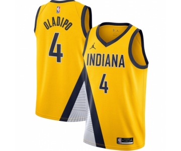 Men's Indiana Pacers #4 Victor Oladipo Jordan Brand Gold 2020-21 Swingman Jersey