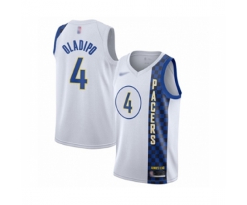 Men's Indiana Pacers #4 Victor Oladipo Swingman White Basketball Jersey 2019-20 City Edition