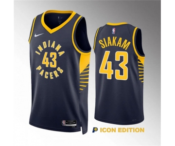 Men's Indiana Pacers #43 Pascal Siakam Navy Icon Edition Stitched Basketball Jersey