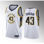 Men's Indiana Pacers #43 Pascal Siakam White Association Edition Stitched Basketball Jersey