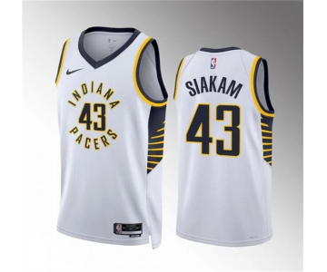 Men's Indiana Pacers #43 Pascal Siakam White Association Edition Stitched Basketball Jersey