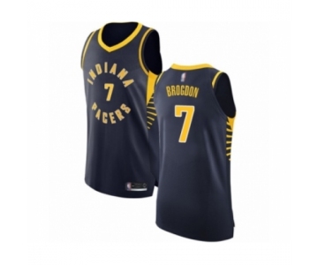 Men's Indiana Pacers #7 Malcolm Brogdon Authentic Navy Blue Basketball Jersey - Icon Edition