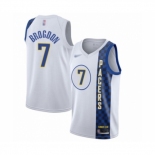 Men's Indiana Pacers #7 Malcolm Brogdon Swingman White Basketball Jersey - 2019 20 City Edition