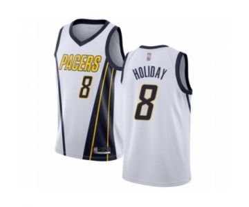 Men's Indiana Pacers #8 Justin Holiday White Swingman Jersey - Earned Edition