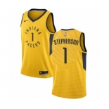 Men's Nike Indiana Pacers #1 Lance Stephenson Swingman Gold NBA Jersey Statement Edition