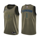 Men's Nike Indiana Pacers #1 Lance Stephenson Swingman Green Salute to Service NBA Jersey