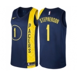 Men's Nike Indiana Pacers #1 Lance Stephenson Swingman Navy Blue NBA Jersey - City Edition