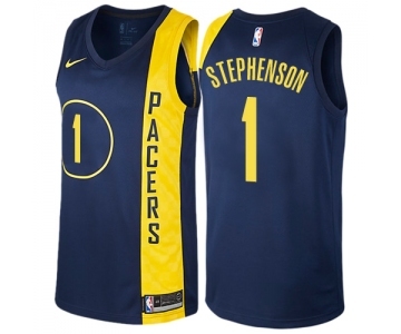 Men's Nike Indiana Pacers #1 Lance Stephenson Swingman Navy Blue NBA Jersey - City Edition