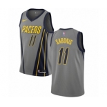 Men's Nike Indiana Pacers #11 Domantas Sabonis Authentic Gray NBA Jersey - City Edition