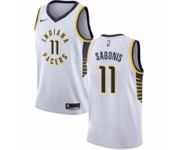 Men's Nike Indiana Pacers #11 Domantas Sabonis Swingman White NBA Jersey - Association Edition