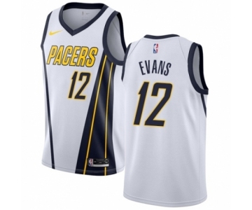 Men's Nike Indiana Pacers #12 Tyreke Evans White Swingman Jersey - Earned Edition