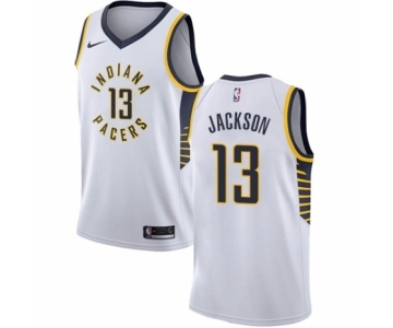 Men's Nike Indiana Pacers #13 Mark Jackson Swingman White NBA Jersey - Association Edition