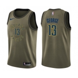 Men's Nike Indiana Pacers #13 Paul George Swingman Green Salute to Service NBA Jersey