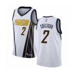 Men's Nike Indiana Pacers #2 Darren Collison White Swingman Jersey - Earned Edition