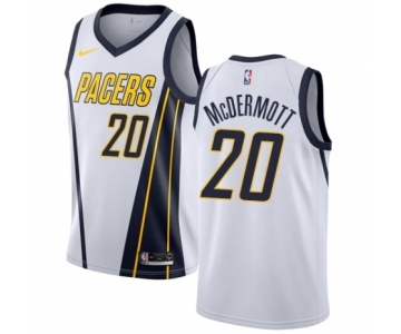 Men's Nike Indiana Pacers #20 Doug McDermott White Swingman Jersey - Earned Edition