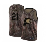 Men's Nike Indiana Pacers #21 Thaddeus Young Swingman Camo Realtree Collection NBA Jersey