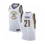 Men's Nike Indiana Pacers #21 Thaddeus Young Swingman White NBA Jersey - Association Edition