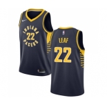 Men's Nike Indiana Pacers #22 T. J. Leaf Authentic Navy Blue Road NBA Jersey - Icon Edition