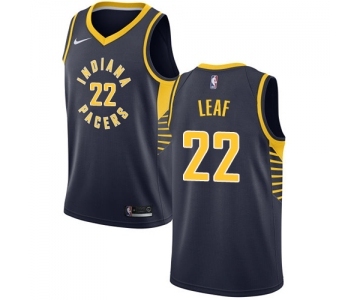 Men's Nike Indiana Pacers #22 T. J. Leaf Authentic Navy Blue Road NBA Jersey - Icon Edition