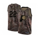 Men's Nike Indiana Pacers #22 T. J. Leaf Swingman Camo Realtree Collection NBA Jersey