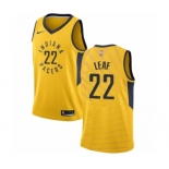 Men's Nike Indiana Pacers #22 T. J. Leaf Swingman Gold NBA Jersey Statement Edition