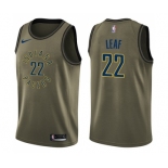 Men's Nike Indiana Pacers #22 T. J. Leaf Swingman Green Salute to Service NBA Jersey