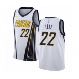 Men's Nike Indiana Pacers #22 T. J. Leaf White Swingman Jersey - Earned Edition