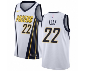 Men's Nike Indiana Pacers #22 T. J. Leaf White Swingman Jersey - Earned Edition