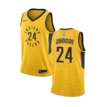 Men's Nike Indiana Pacers #24 Alize Johnson Swingman Gold NBA Jersey Statement Edition