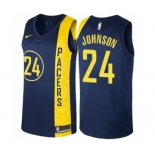 Men's Nike Indiana Pacers #24 Alize Johnson Swingman Navy Blue NBA Jersey - City Edition